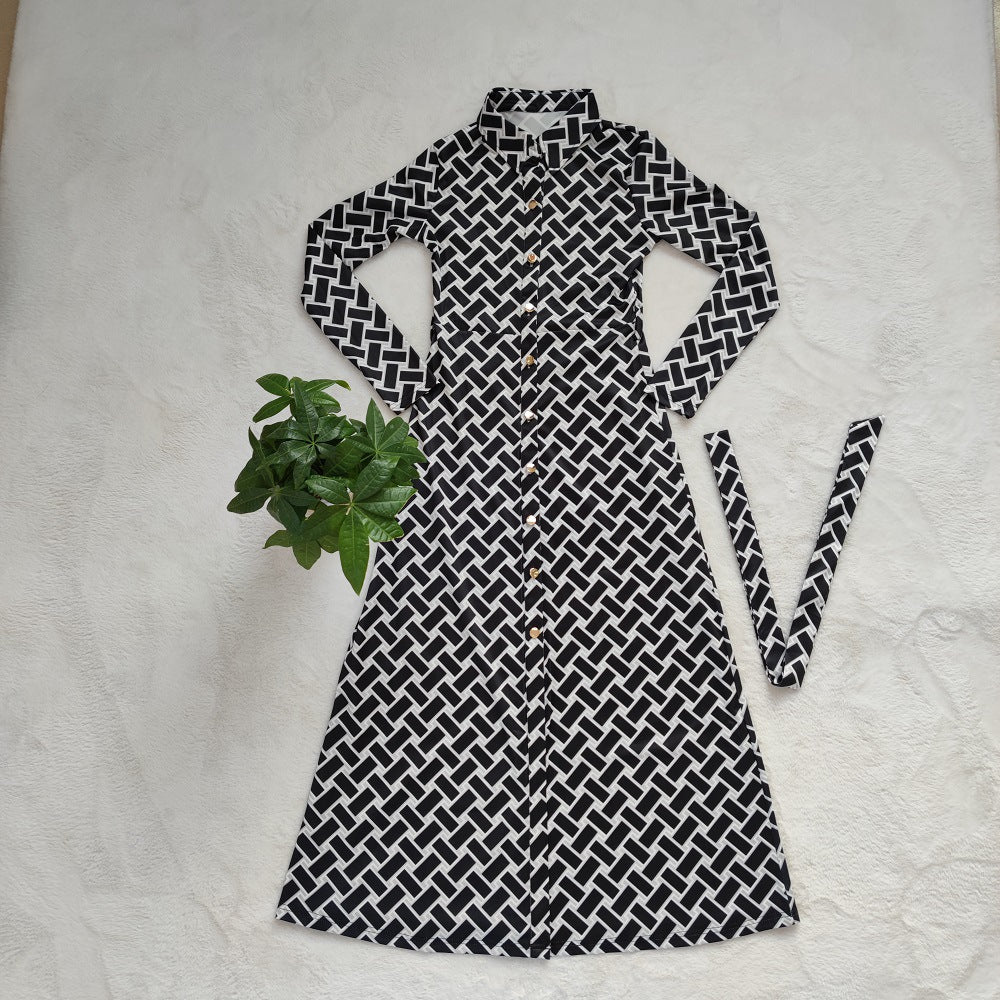 Robe Cardigan Ceinturée Imprimée Sensuelle