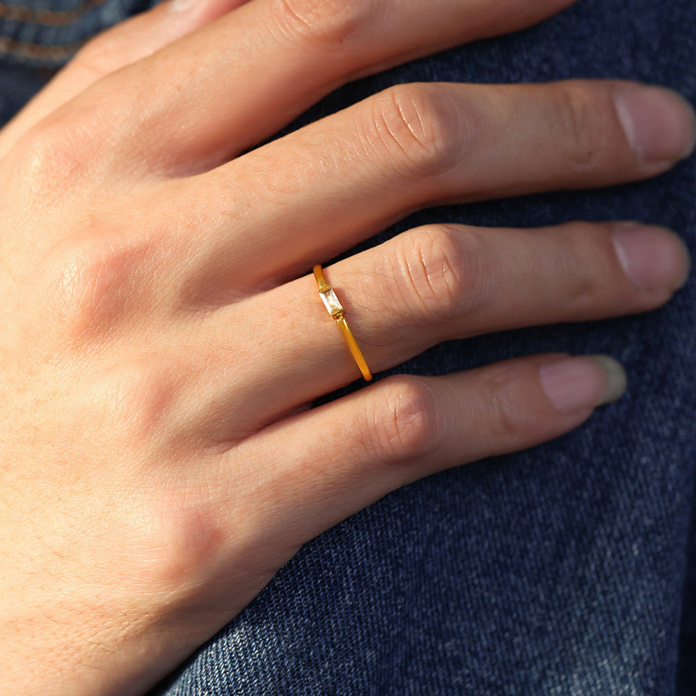Bague ouverte double couche zirconium