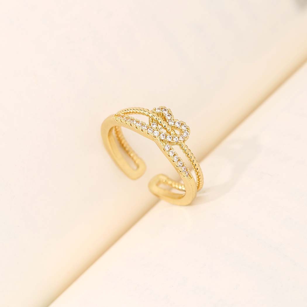 Bague cœur zircon plaqué or