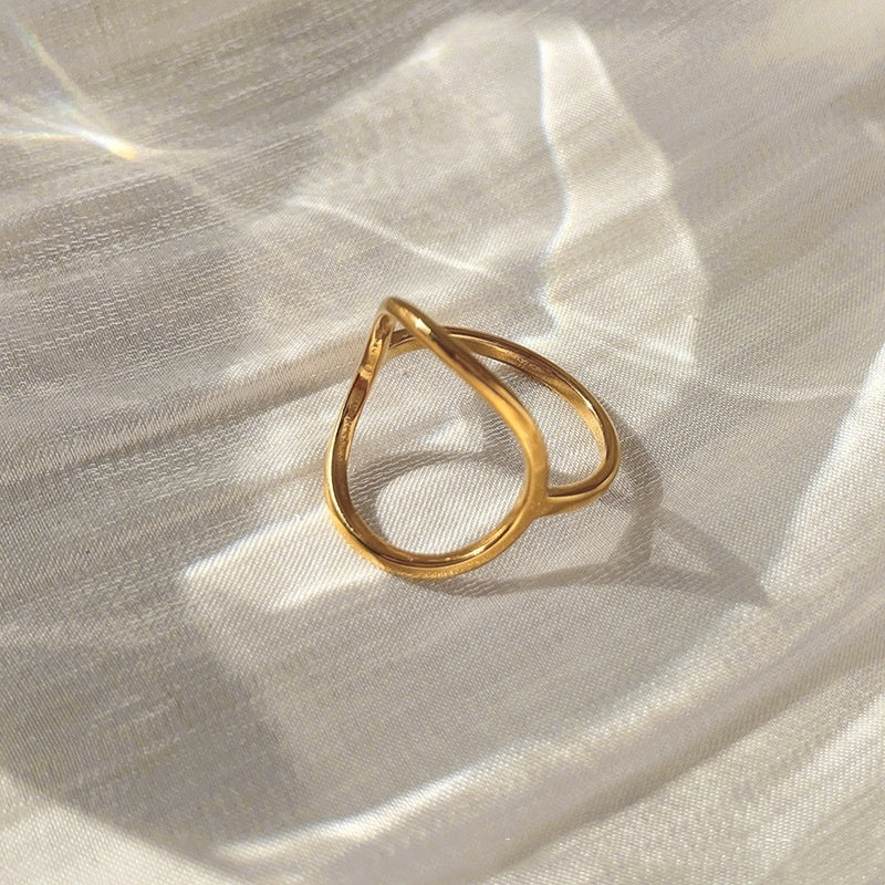 Bague géométrique creuse nordique femme