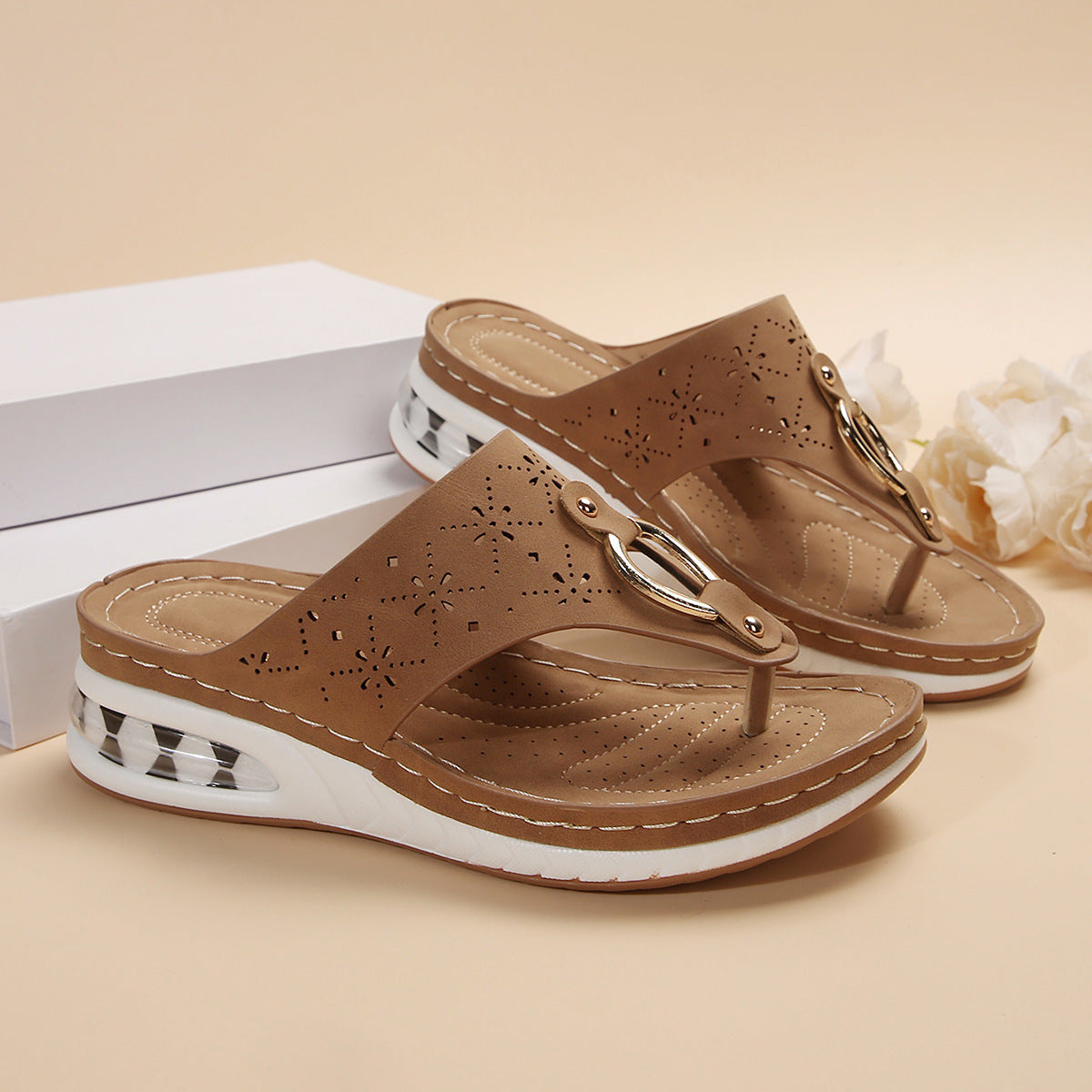 Sandales à plateforme coussin d’air – Style élégant femme