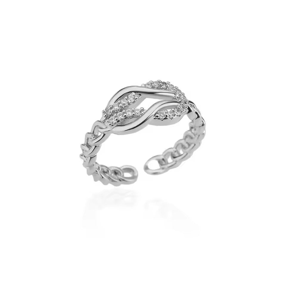 Bague ouverte zircon mode femme