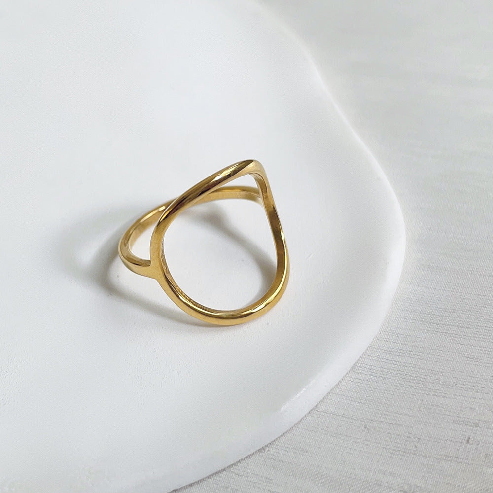 Bague géométrique creuse nordique femme