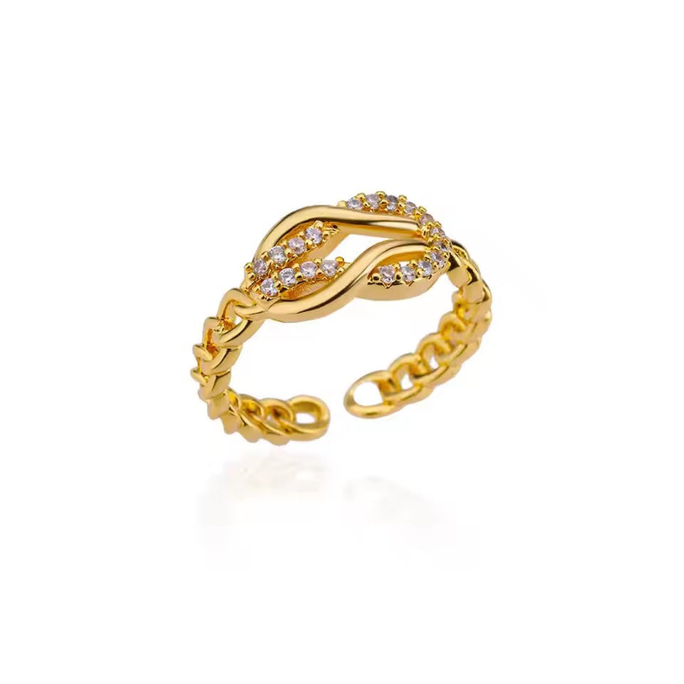 Bague ouverte zircon mode femme