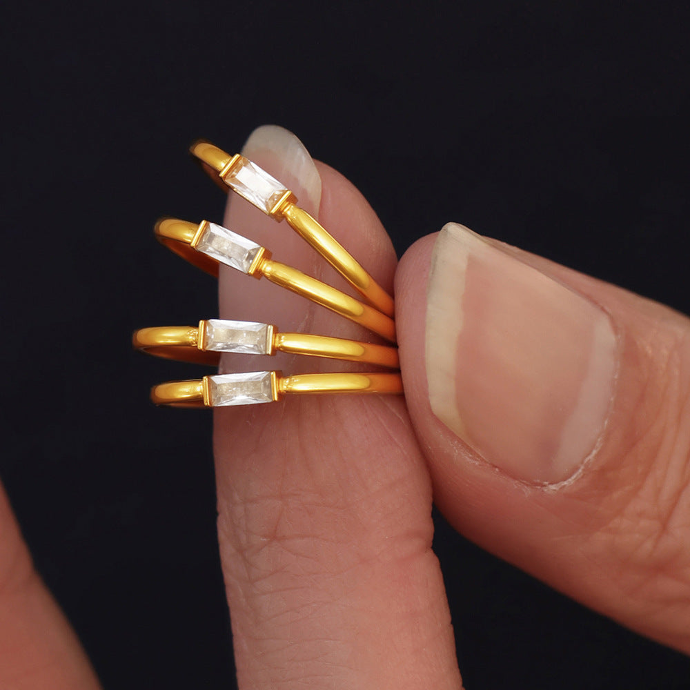 Bague ouverte double couche zirconium