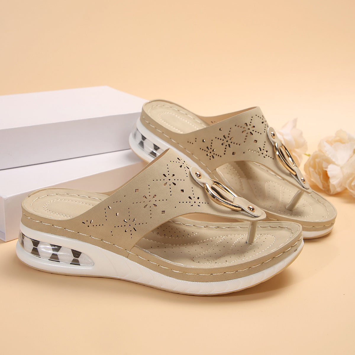 Sandales à plateforme coussin d’air – Style élégant femme
