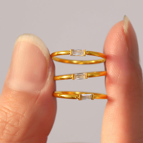 Bague ouverte double couche zirconium