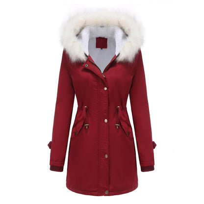 Manteau Femme à Col Fourrure Détachable