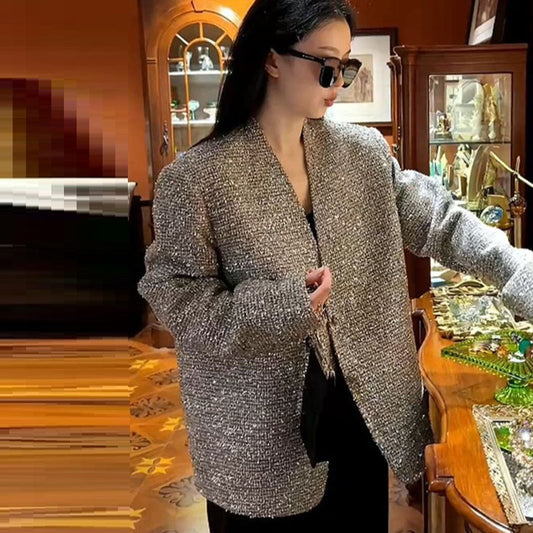 Blazer Argenté Classique Élégant