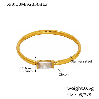 Bague ouverte double couche zirconium