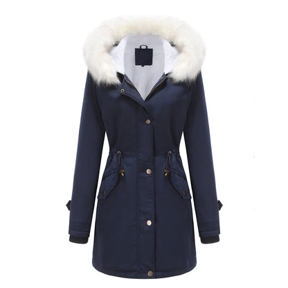 Manteau Femme à Col Fourrure Détachable