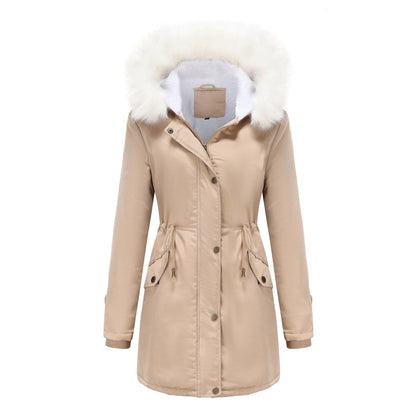 Manteau Femme à Col Fourrure Détachable