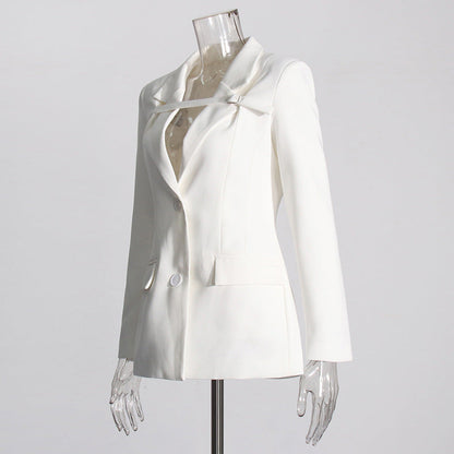 Fashion Slim Fit Patchwork Suit Jacket For Women