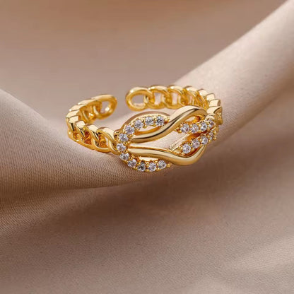 Bague ouverte zircon mode femme