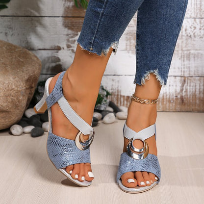 Sandales Talons Boucle Métal