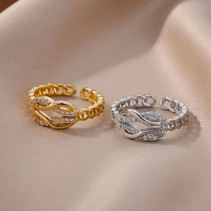 Bague ouverte zircon mode femme