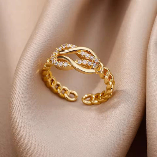 Bague ouverte zircon mode femme