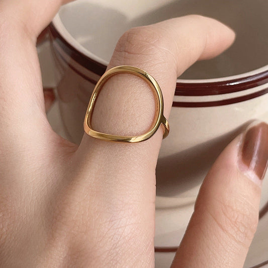 Bague géométrique creuse nordique femme