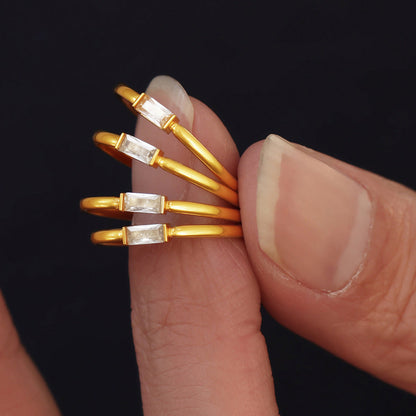 Bague ouverte double couche zirconium