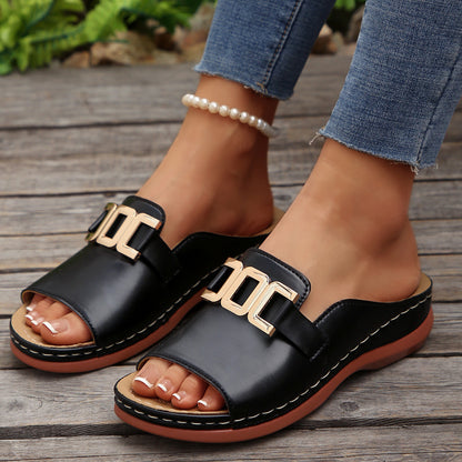Sandales tendance Femme – Plateforme avec chaîne